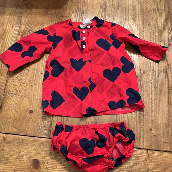 Crewcuts Heart Dress & Bloomer Set 0-6 Months - Picture 3 of 4